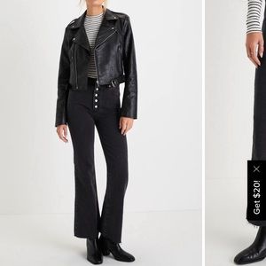 Eastcoast Crop Flare Washed Black High Rise Denim Jeans